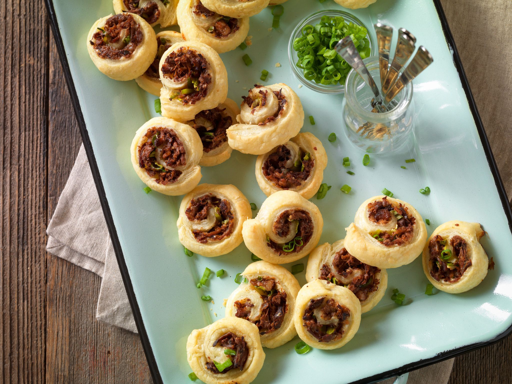 Flaky Beef Stuffed Pinwheels