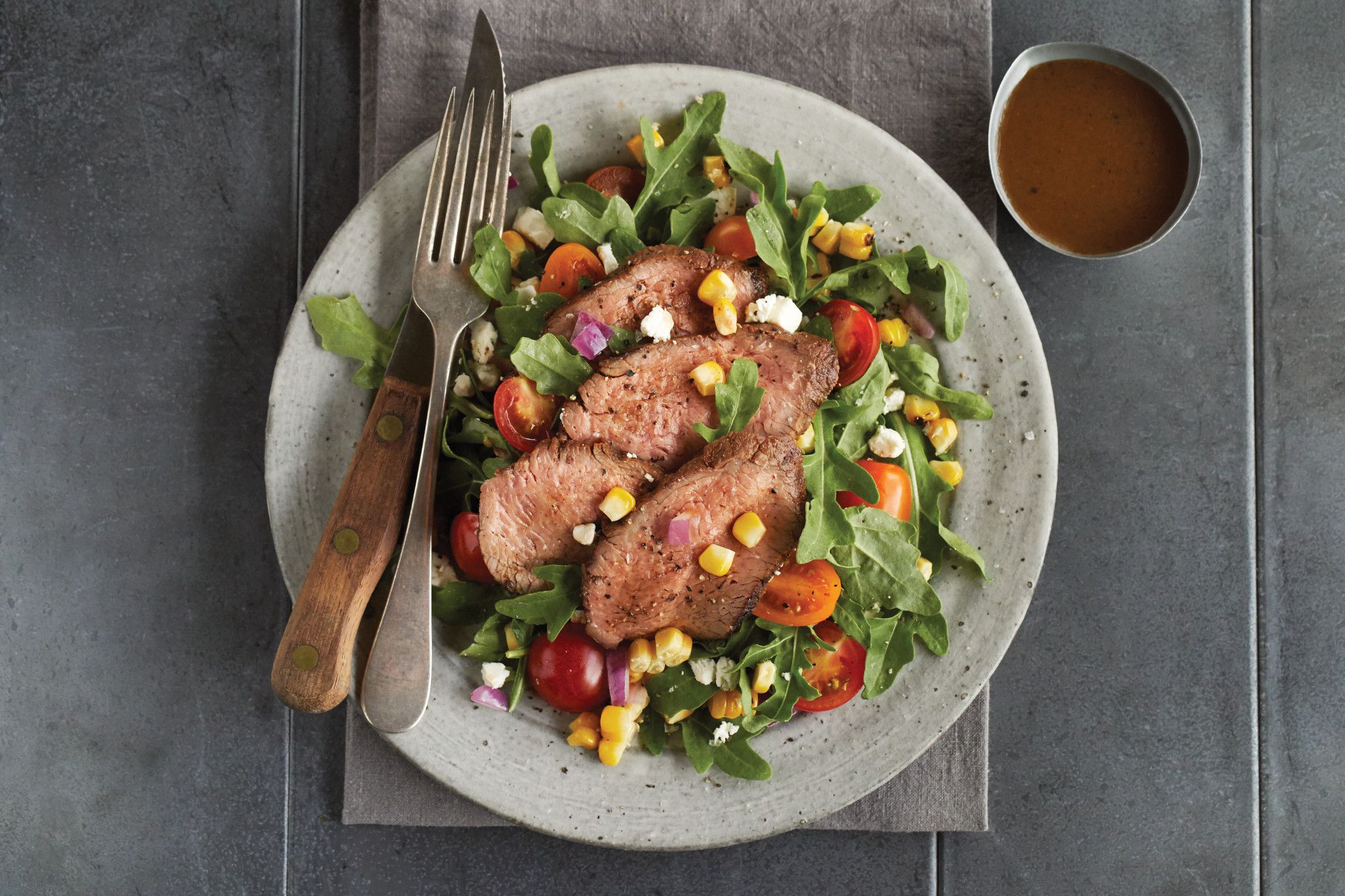 Grilled Beef Tri Tip Salad With Balsamic Dressing,Creamsicle Shot