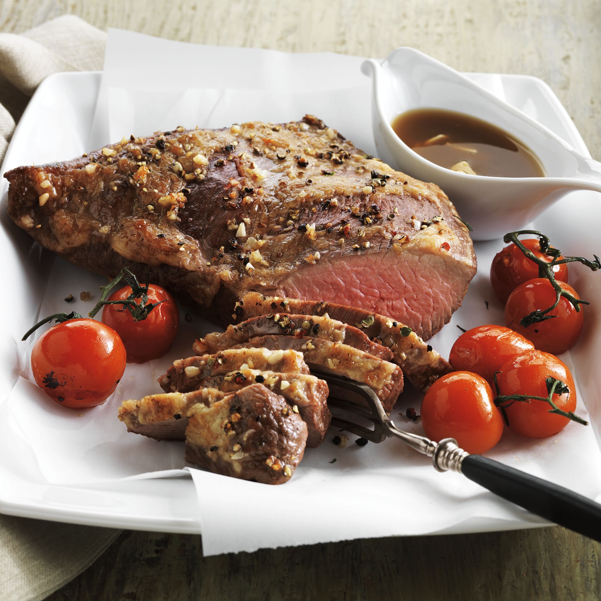 Pepper Crusted Tri Tip Roast With Garlic Sherry Sauce,Creamsicle Shot