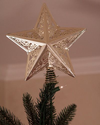 Classic Bethlehem Star Treetop Christmas Gold Xmas Home Decoration Angel Light