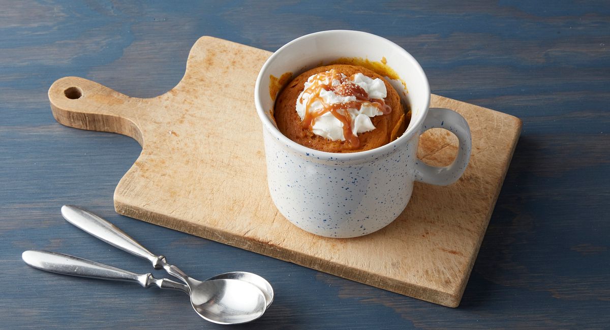 Microwave Salted Caramel Pumpkin Cake