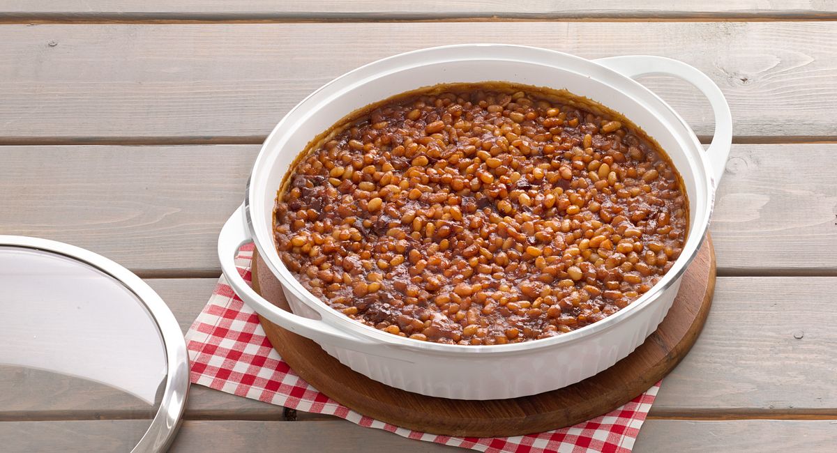 Maple-Rum Baked Beans