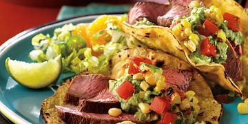 Cumin-Seasoned Steaks with Spicy Grilled Corn Salsa