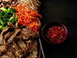 Bibimbap-Style Korean-Marinated Flank Steak