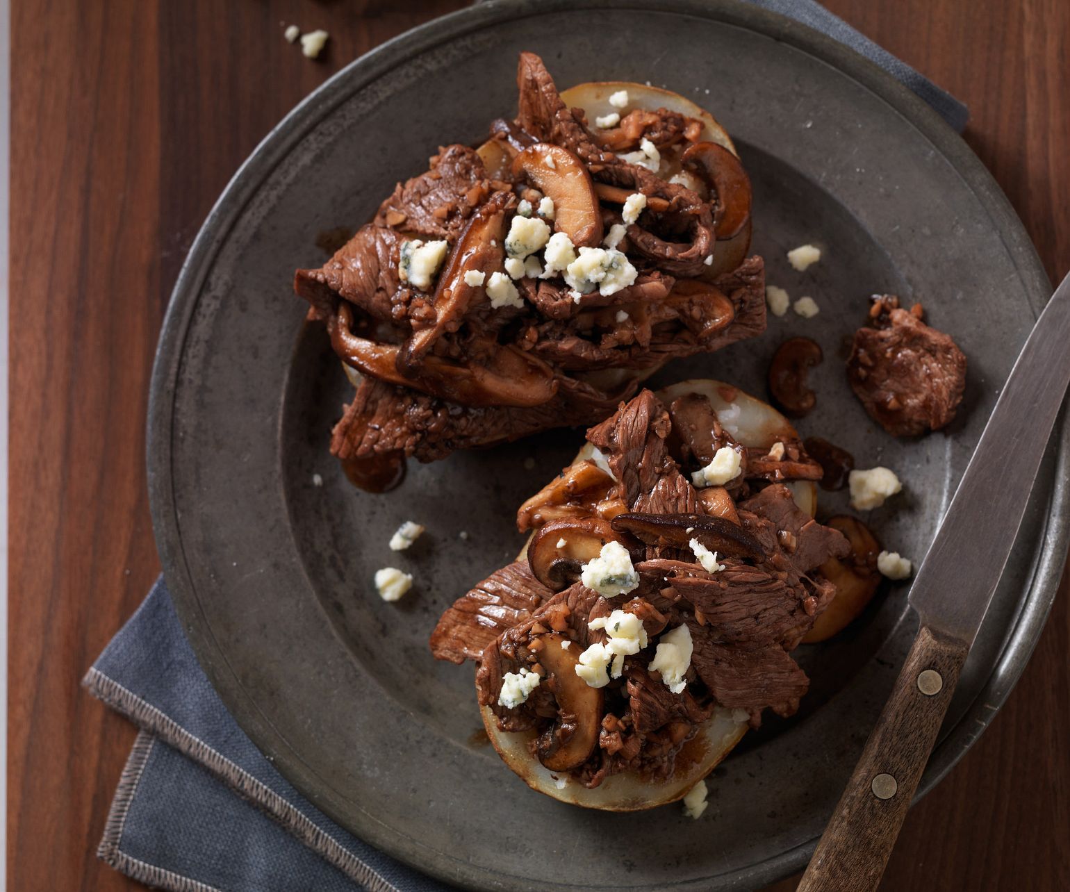 British-Style Beef Baked Potatoes