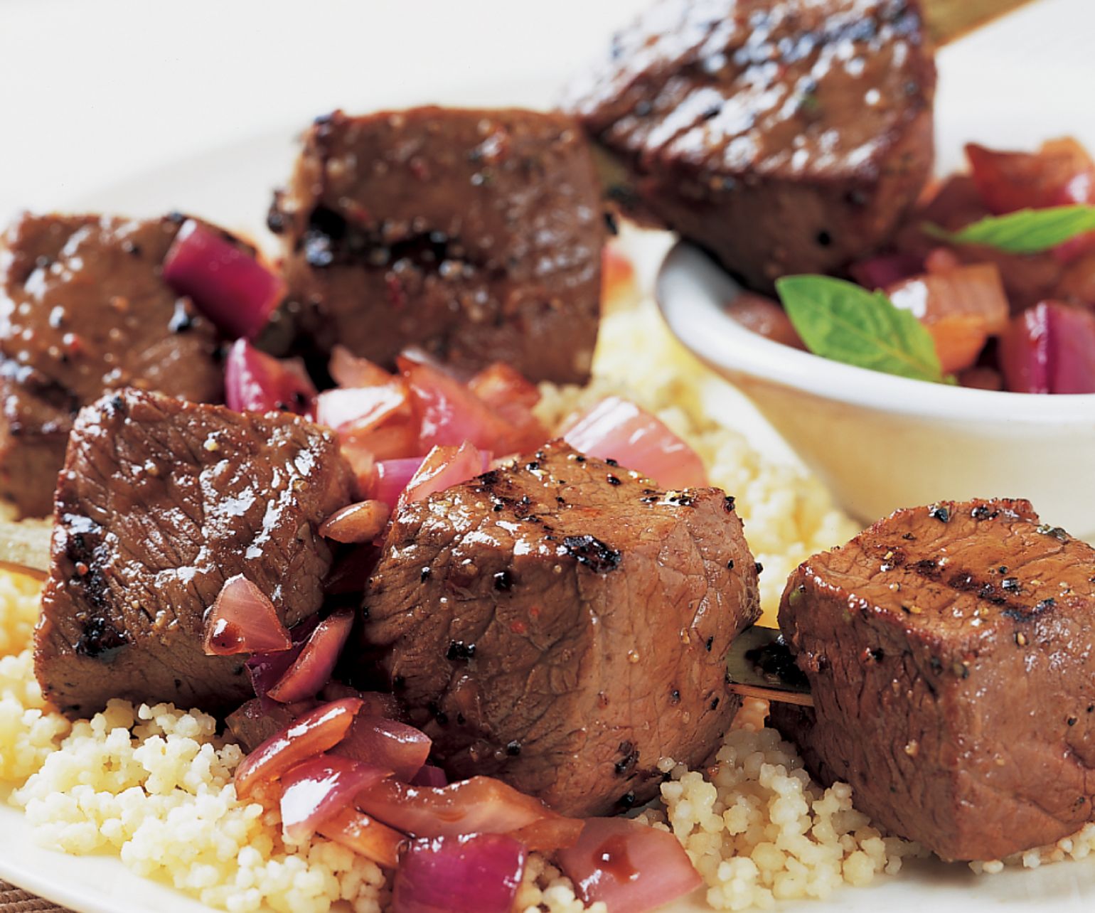 Steak Kabobs with Caramelized Onion Relish