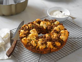 Beef Sausage and Cheddar Monkey Bread