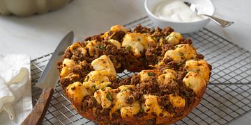 Beef Sausage and Cheddar Monkey Bread