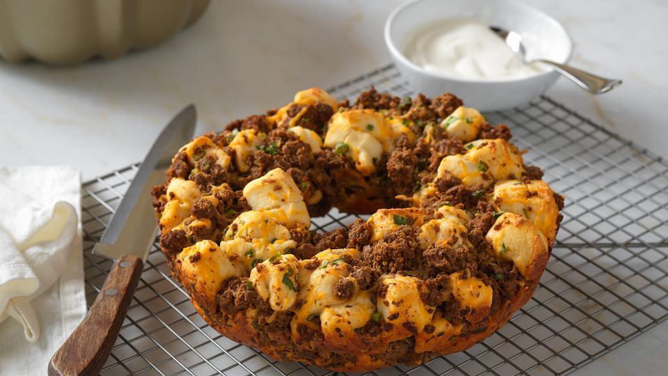 Beef Sausage and Cheddar Monkey Bread
