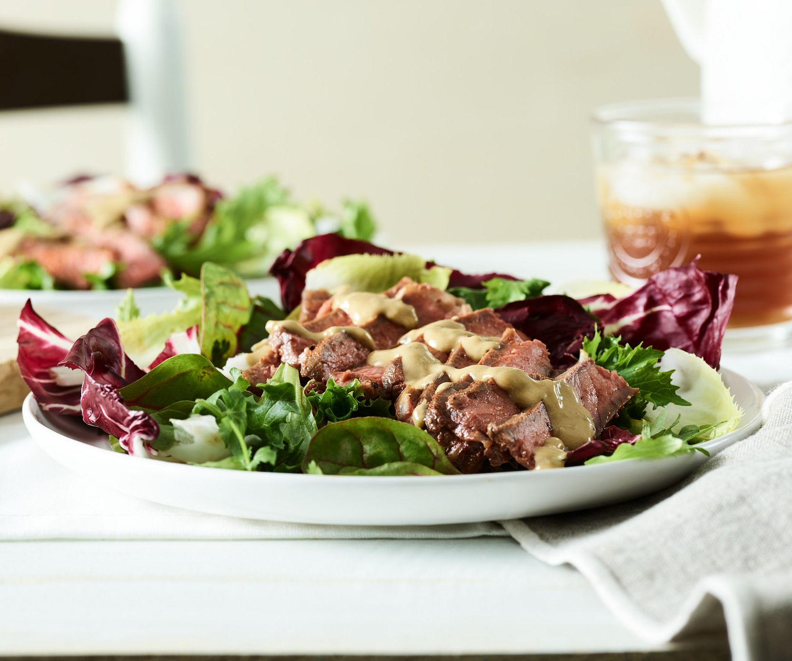 Smoked Strip Steaks with Blue Cheese-Wine Sauce