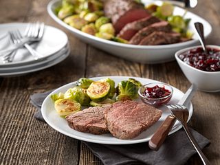 Classic Beef Tenderloin Roast with Cranberry Drizzle