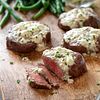 Beef Tenderloin Steaks with Blue Cheese Topping