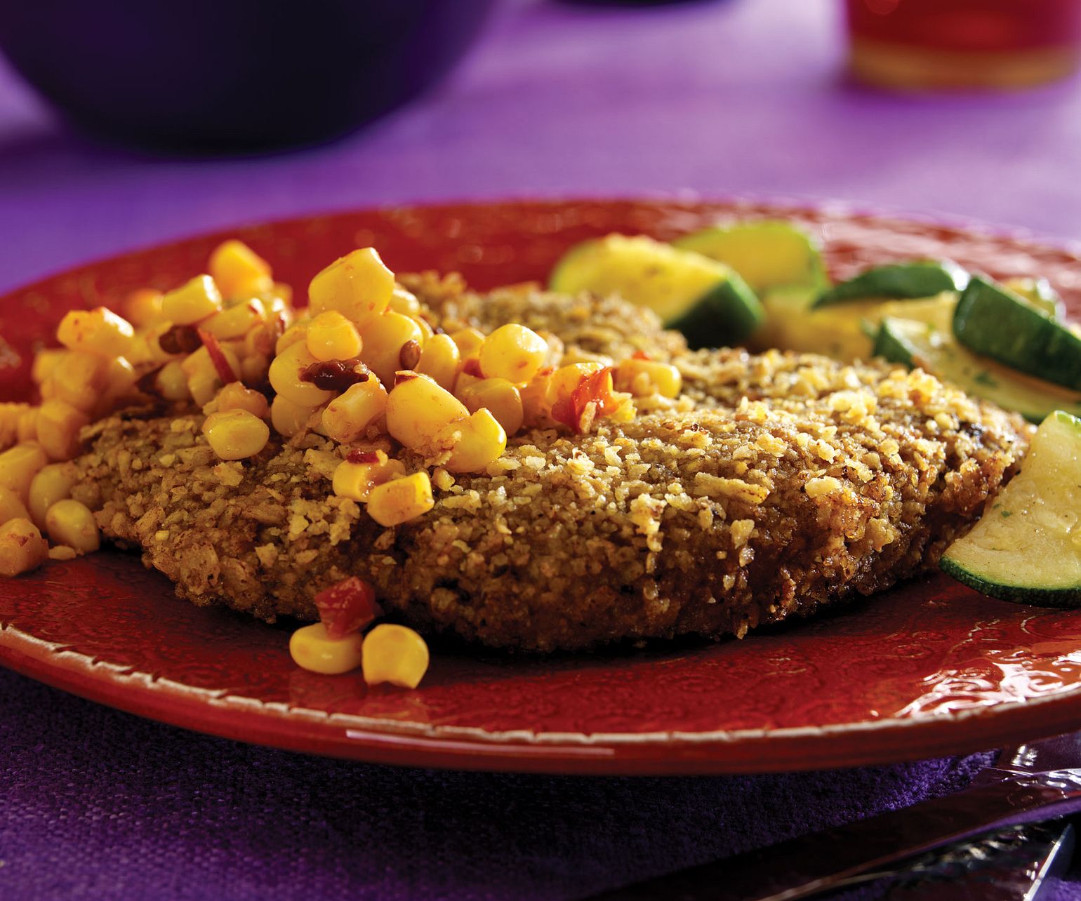 Mexican-Style Milanesa with Smoky Corn Relish