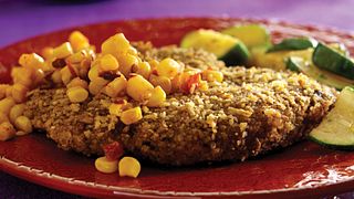 Mexican-Style Milanesa with Smoky Corn Relish