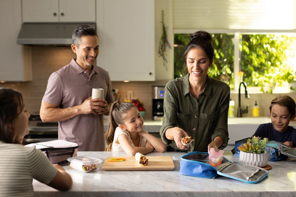 Family making a beef lunch