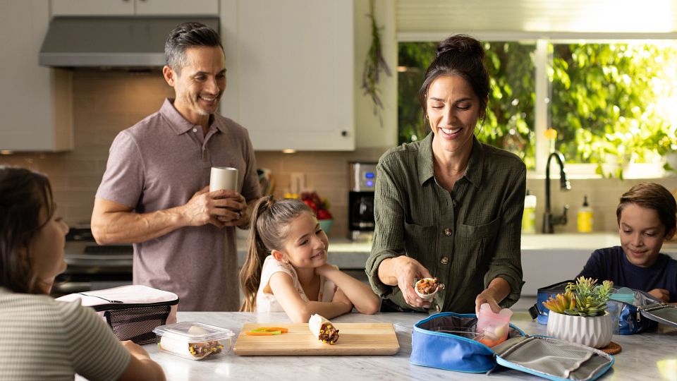 Family making a beef lunch
