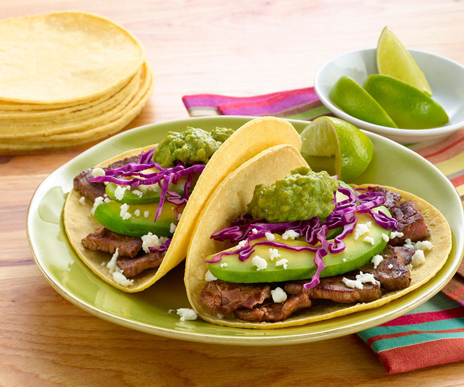 Beef Tacos with Pomegranate Guacamole