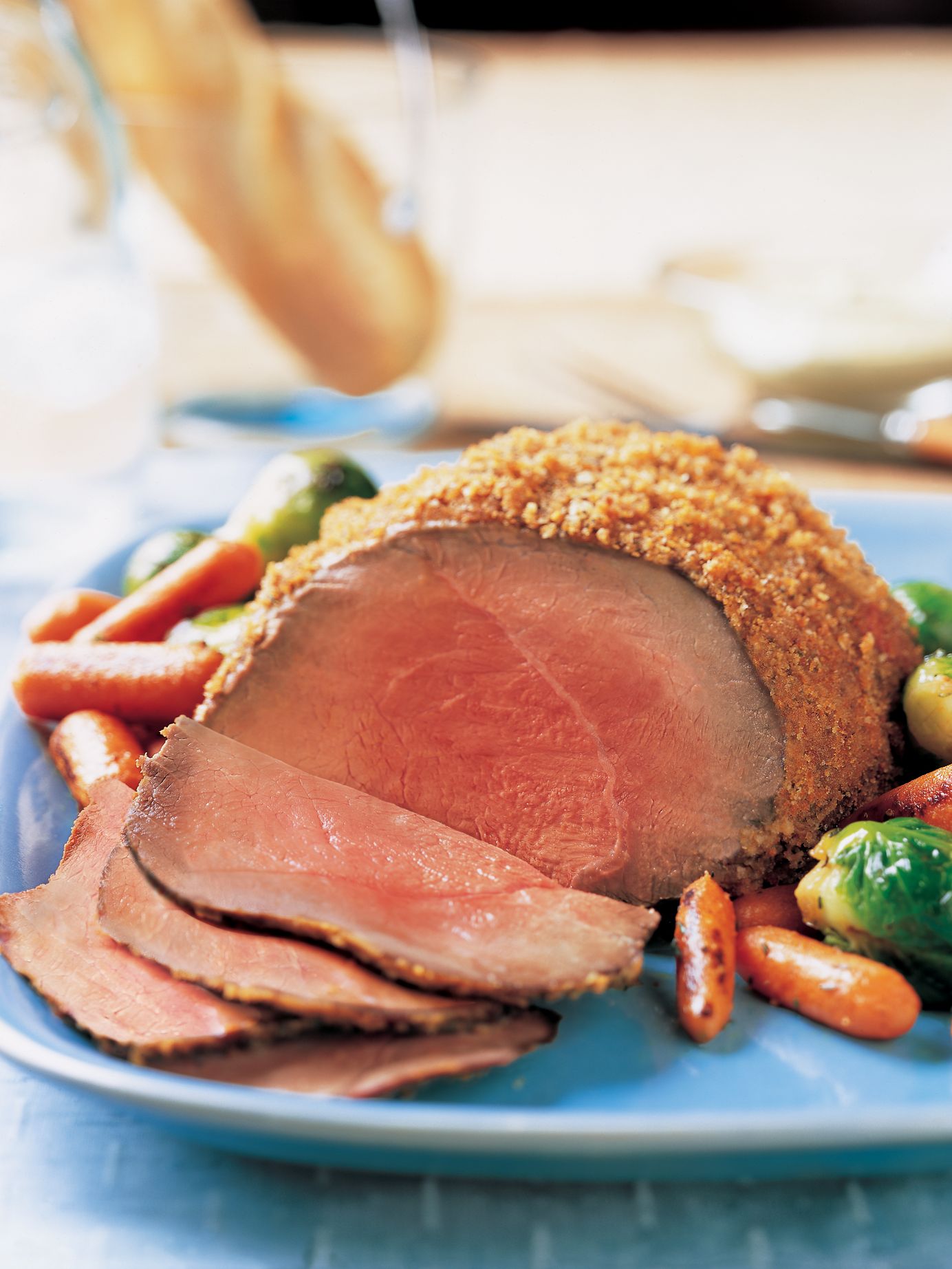 Three-Mustard Beef Sirloin Tip Roast with Vegetables
