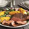 Lemon-Garlic Grilled Beef Tri-Tip Roast with Vegetables