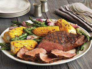 Lemon-Garlic Grilled Beef Tri-Tip Roast with Vegetables