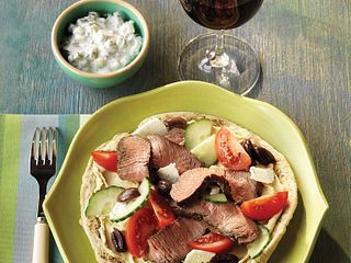 Mediterranean Beef  Pitas with Yogurt-Cucumber Sauce