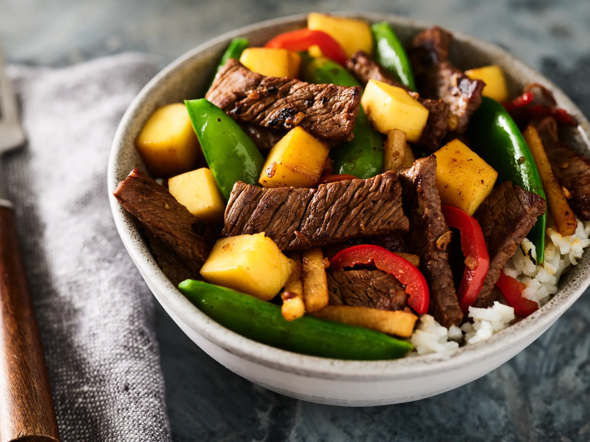 Vegetable-Mango Beef Stir-Fry