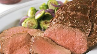 Beef Tenderloin with Easy Cranberry Balsamic Sauce