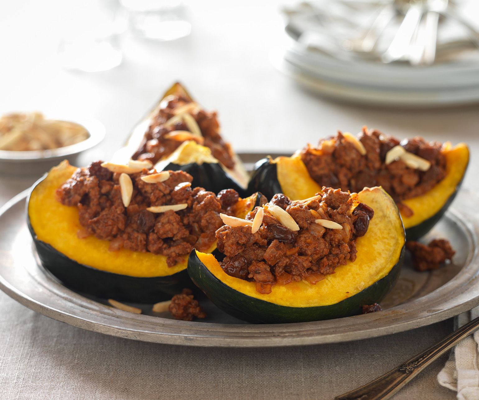 Beef Picadillo-Stuffed Acorn Squash