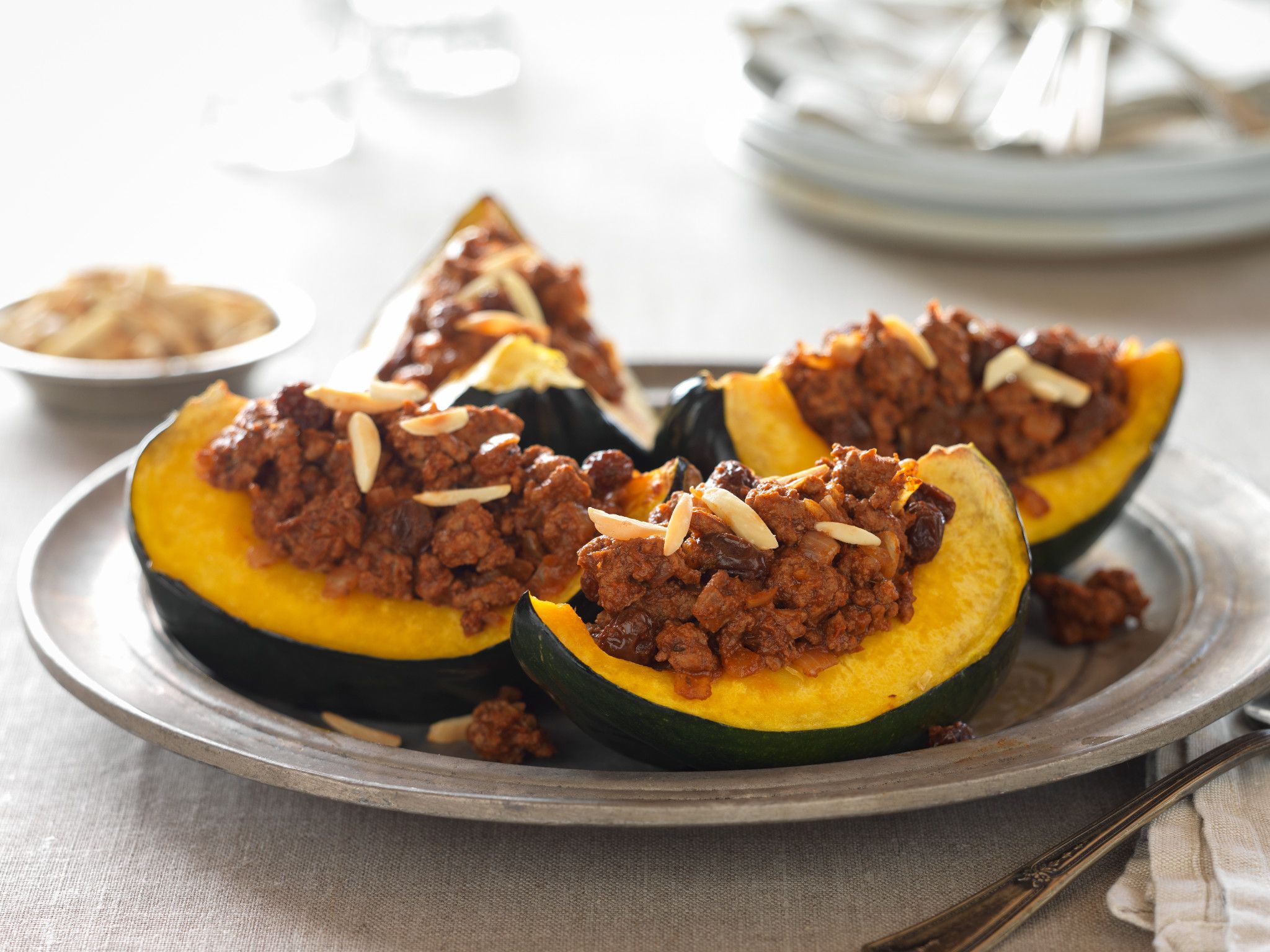 Beef Picadillo-Stuffed Acorn Squash