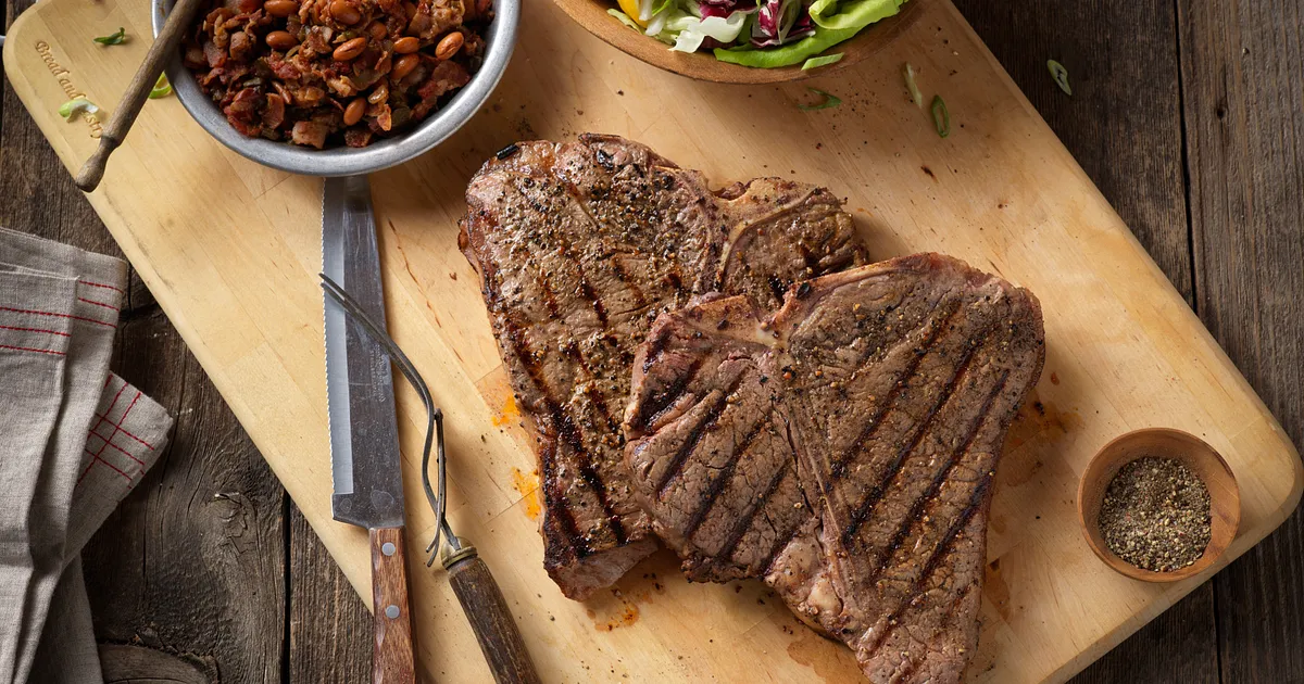 Rocky Mountain Grilled T-Bone Steaks with Charro-Style Beans | Beef Loving Texans | Beef Loving Texa