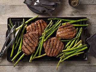Balsamic Marinated Beef Top Sirloin Steak &amp; Asparagus