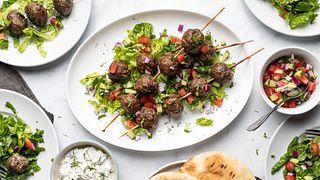 Mediterranean Beef Meatball Kabob