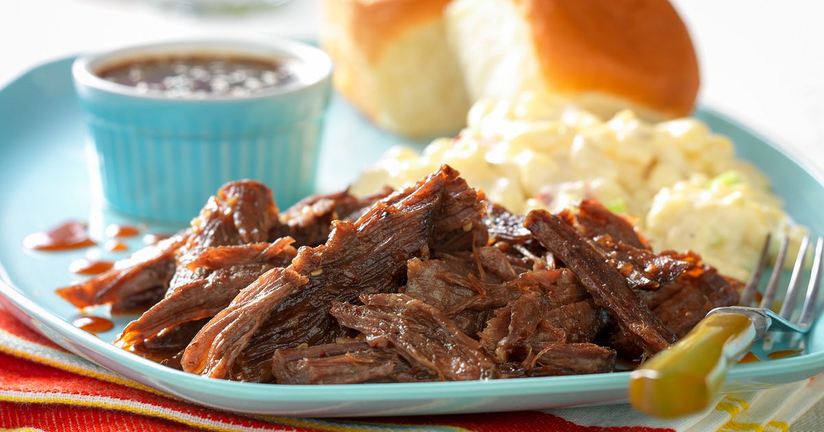 SlowCooked WhiskeyMolasses Shredded Beef Beef Loving Texans Beef