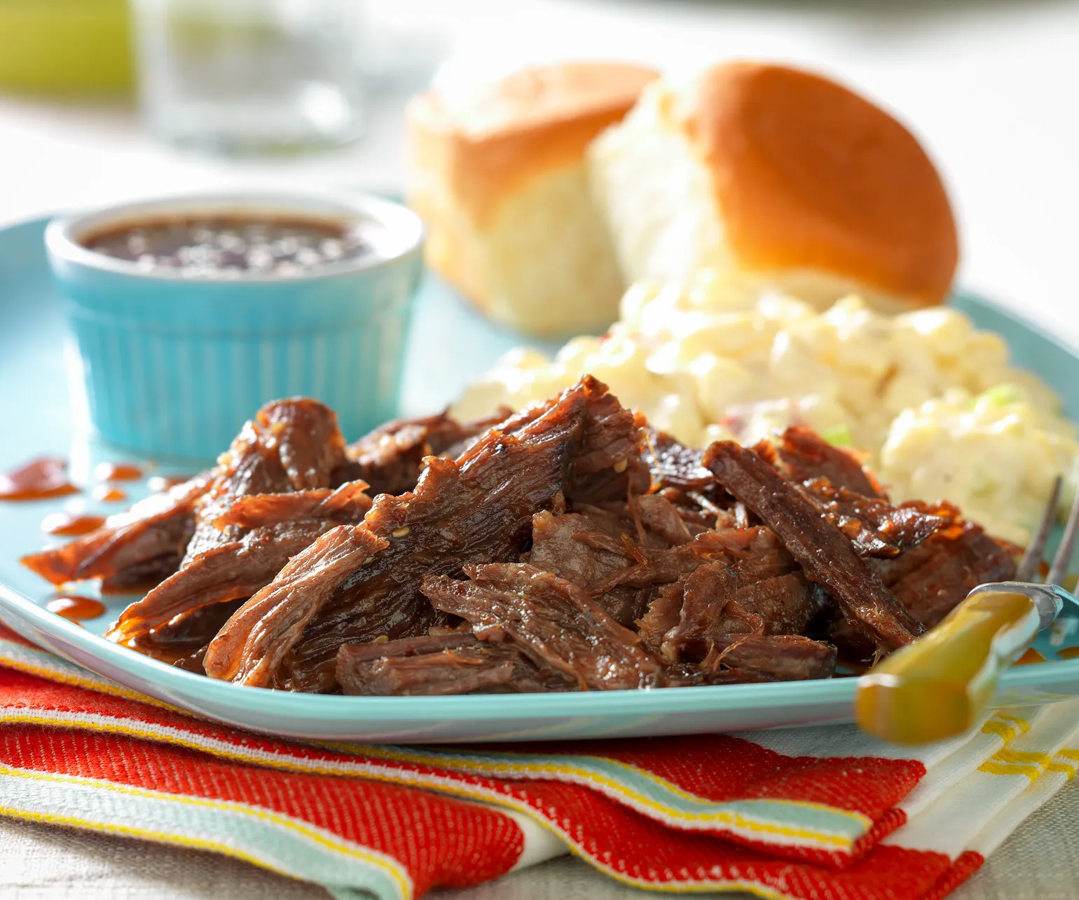 Slow-Cooked Whiskey-Molasses Shredded Beef