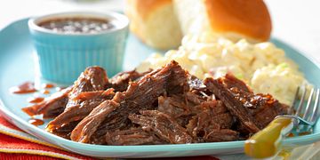 Slow-Cooked Whiskey-Molasses Shredded Beef