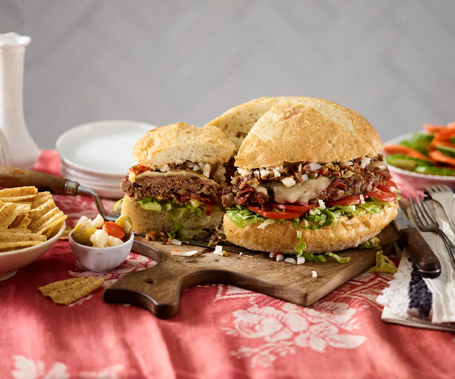 Beef Muffuletta Burger