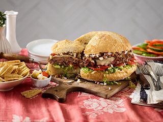 Beef Muffuletta Burger