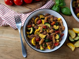 Ground Beef & Pasta Skillet Primavera