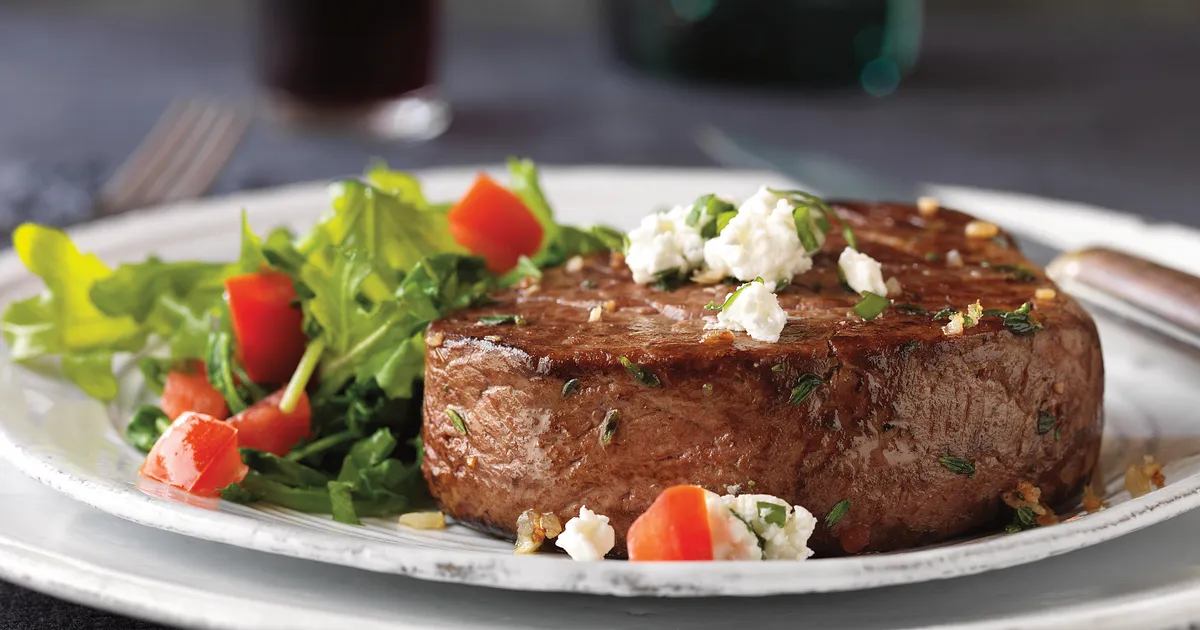 Herbed Tenderloin Steaks with Goat Cheese Topping | Beef Loving Texans | Beef Loving Texans is your 