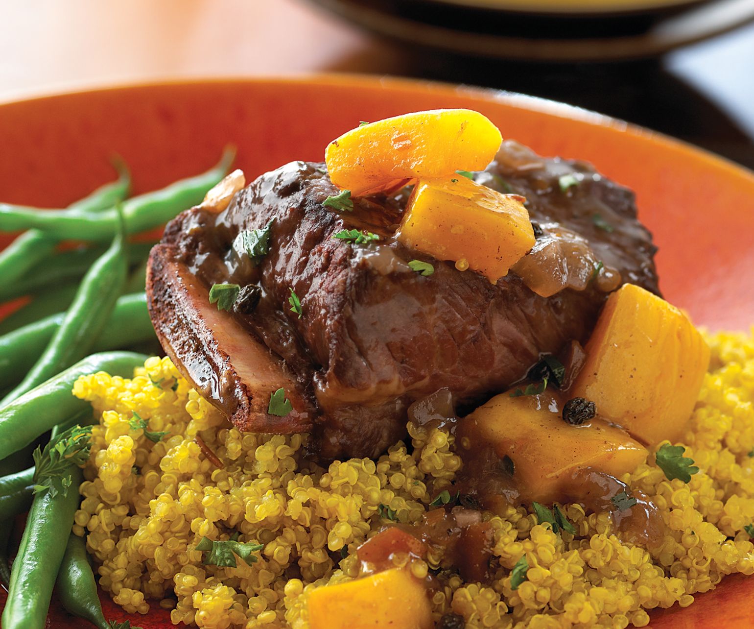 Aji-Braised Beef Short Ribs with Golden Herbed Quinoa
