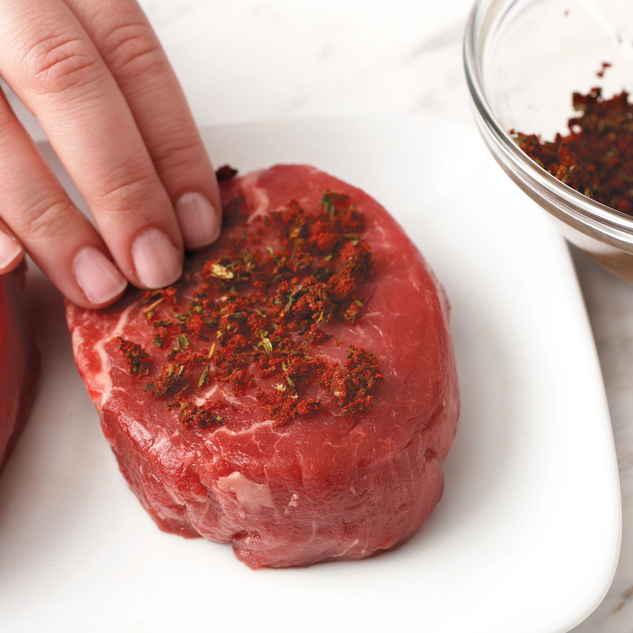 Garlic-Thyme Rubbed Beef Tenderloin Steaks