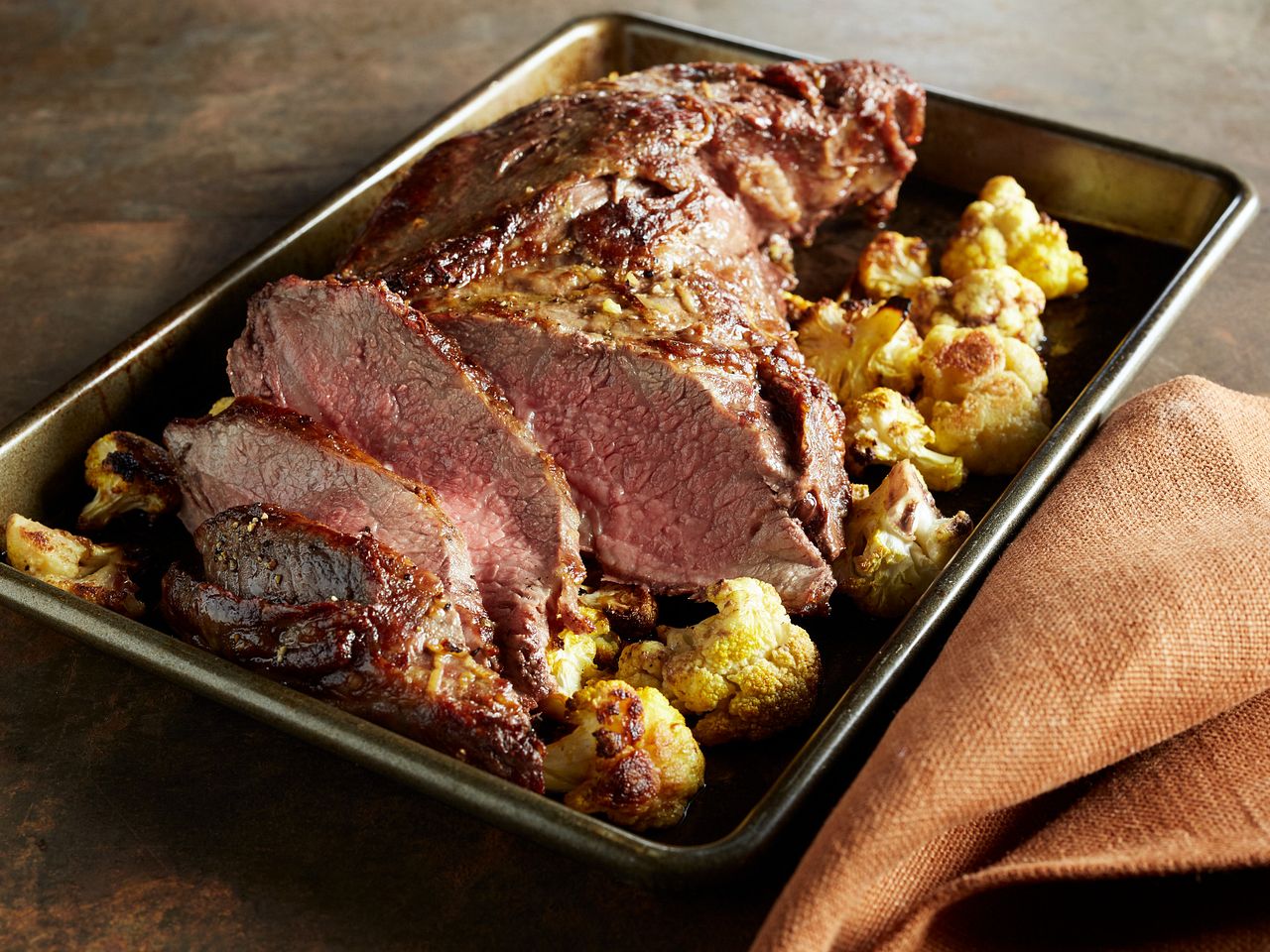 One sheet Pan Indian Beef & Cauliflower
