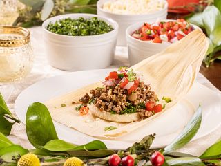 Deconstructed Beef Tamales with Chimichurri Sauce