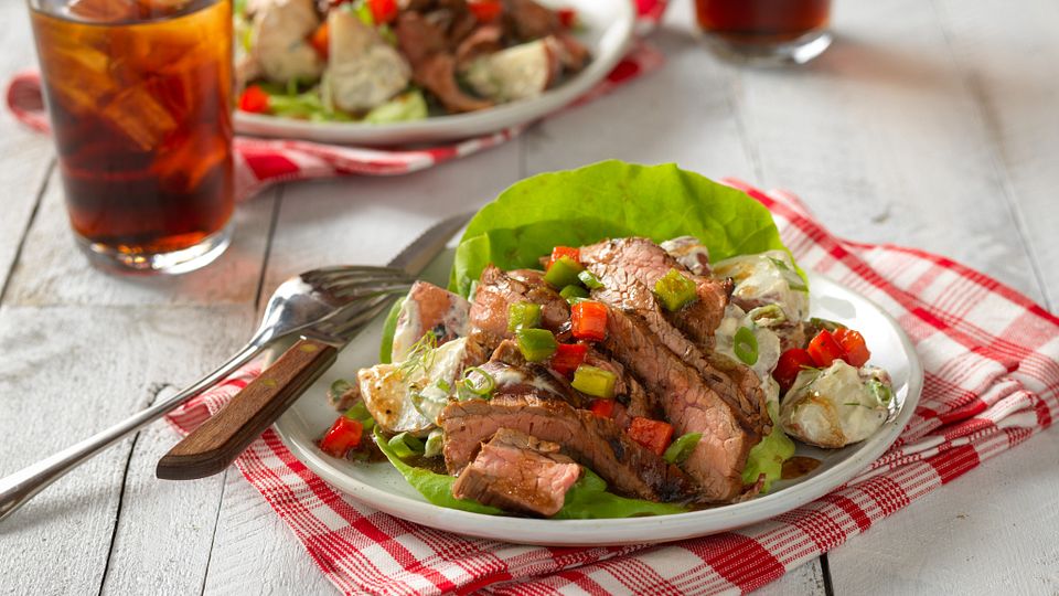Grilled Flank Steak and Potato Salad