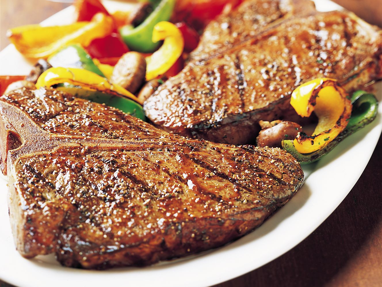 T Bone Steaks Grilled Vegetables Beef Loving Texans