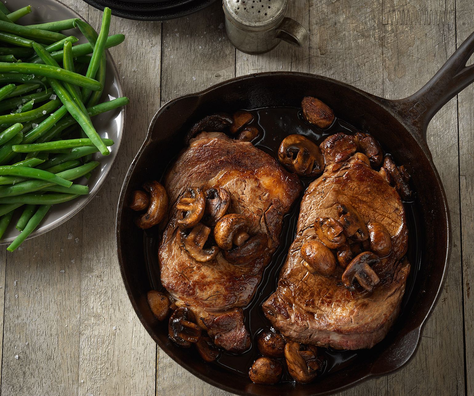 Ribeye Steaks with Balsamic Mushroom Sauce