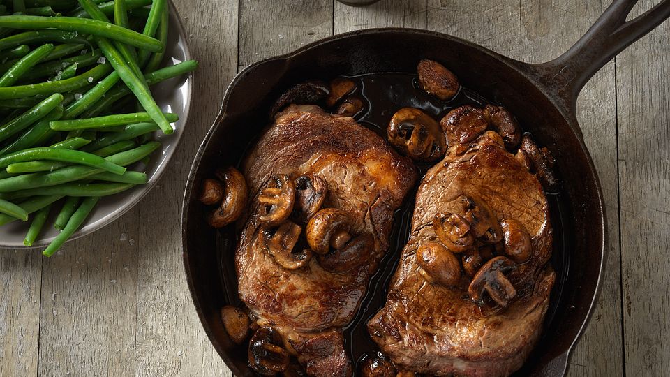 Ribeye Steaks with Balsamic Mushroom Sauce