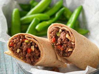 Beefy P B & J Wraps