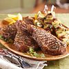 Ribeye Steaks and Seasoned Vegetable Kabobs