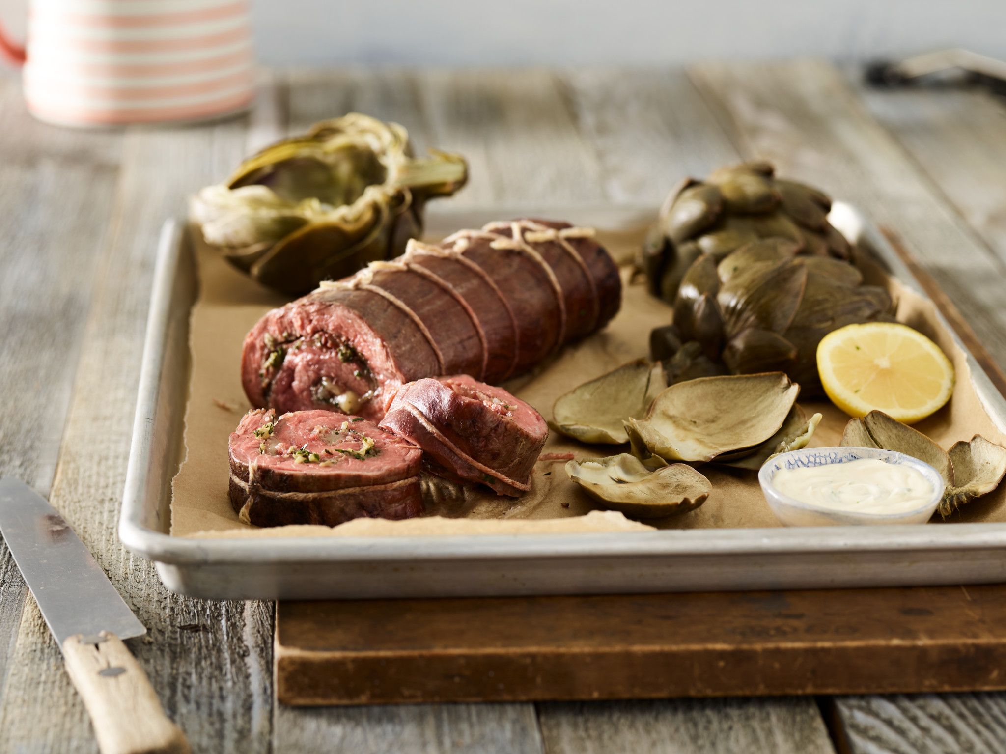 Italian Herb & Cheese-Stuffed Beef Roulade